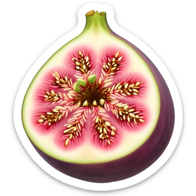 Please create a emoji of a cross-section of a fig with a small leaf sticker