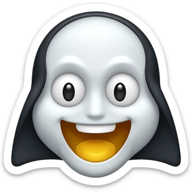 Emojis qui rigole fusionné avec l’emojis fantôme  sticker