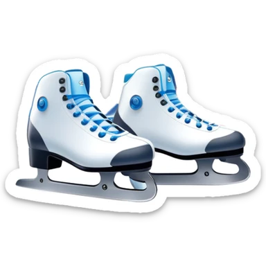 An icon showing a pair of speed skates gliding on an icy track, leaving sharp trails. The background features a grand speed skating arena with spectators, bright lights, and a winter landscape visible through the open structure. Transparent background enhances the dynamic motion. sticker
