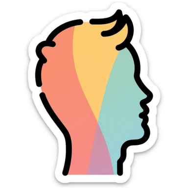 man profile silhouette sticker