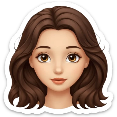 big brown eye very long lashes wavy dark brown hair wheat skin beautiful kissed girl  sticker