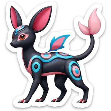 Salandit-Vibrava-Sylveon-Umbreon-fusion-Pokémon-hybrid-creature  sticker
