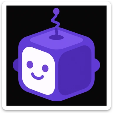 Make the zig zag antenna smaller and have it begin from the exact center of the top panel of the robot, matching the style and color scheme of the original image. sticker