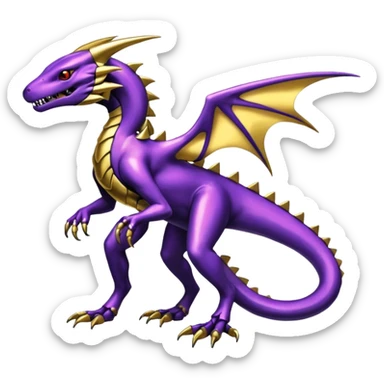 Shiny Gothic epic Salandit-Genesect-Miraidon-Fakémon-hybrid-creature (full body)  sticker