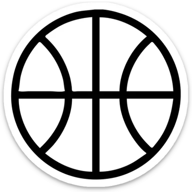 basketball, modern icon style, simple, bold lines, minimal color, clear shape sticker