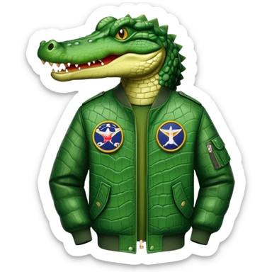 a crocodile and a bomber combined sticker