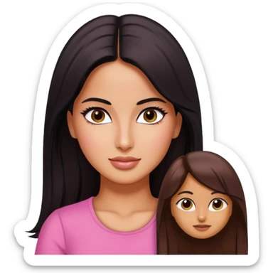 ipretty bratz emoji of katrina kaif wearing a pink top sticker