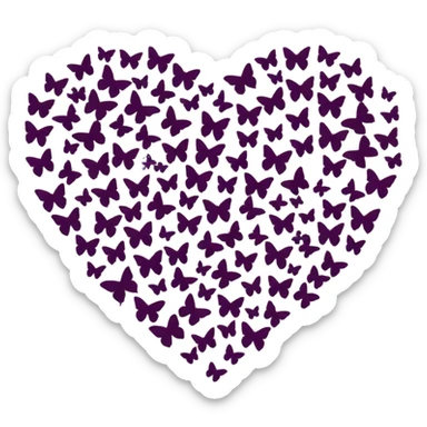 butterfly swarm forming heart silhouette sticker