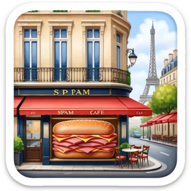 impressionist SPAM meat paris cafe city landscape  sticker
