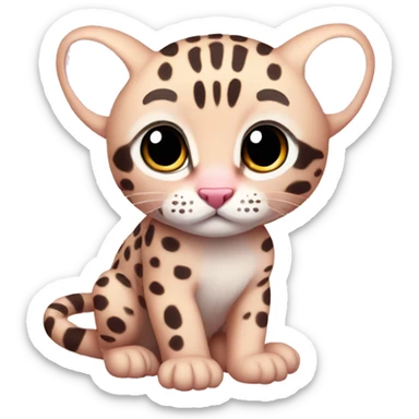 Baby pink ocelot sticker