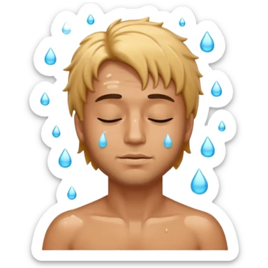 a man getting shampoo everywhere sticker