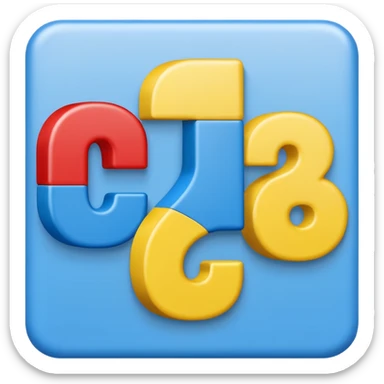 playful block-style numbers 1, 2, 3 in primary colors red, blue, yellow, emoji style, transparent background sticker