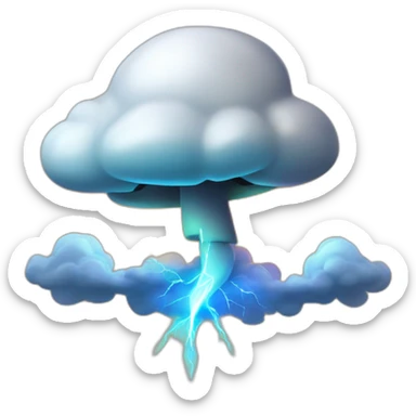 radioactive lightning bolt smiley glow kaboom cloud mushroom sunset futuristic smiley face sticker