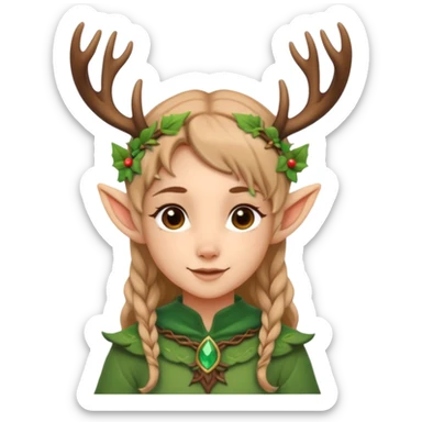 Cute Druid human like fawn with elf ears sticker