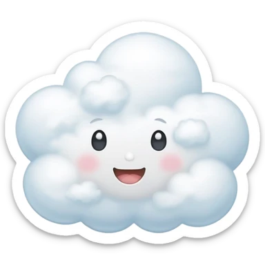 small kawaii cloud with a smiling face and soft colors sticker