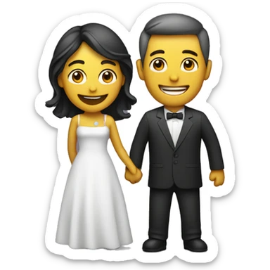 the woman and man celebrate the party sticker