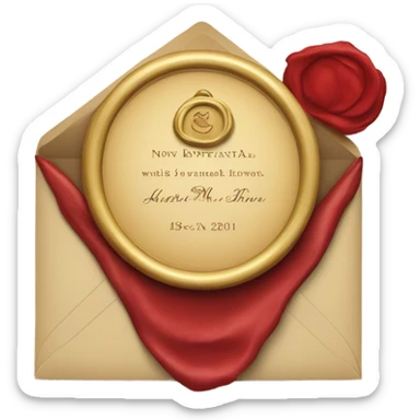 Wedding invitation with wax areal sticker