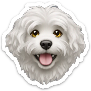 White cavapoo as Orc from World of Warcraft  sticker