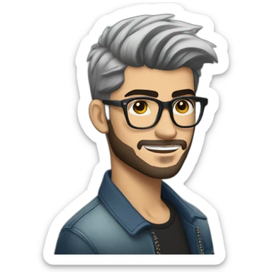 zayn malik sporting a pair of spectacles with beard sticker