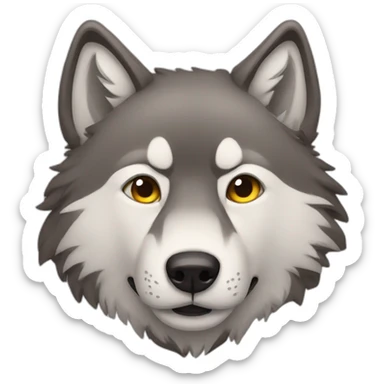 wolf nodding sticker