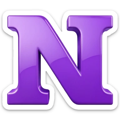 purple capital letter N alphabet sticker