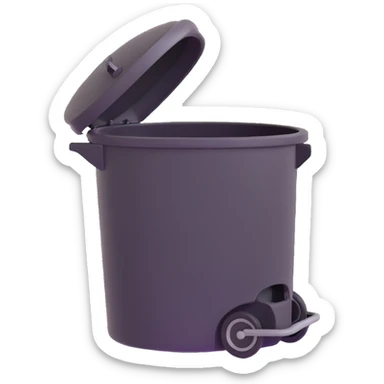 Draw a Pixar-style trash can. The view should be at a high angle. Do not use the face, eye, and mouth. sticker
