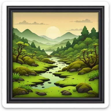 Green-brown-mossy-dusky-dull-aesthetic-scenic-scenery-Decoration sticker