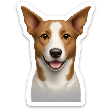 Brown tan and white cattle dog thin white stripe sticker