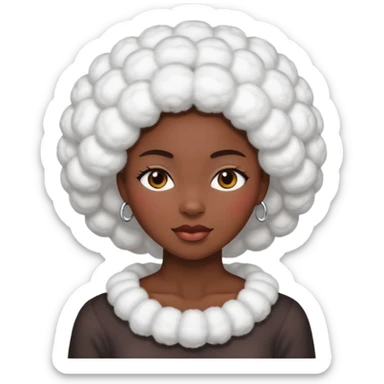 Black lady with cotton sticker