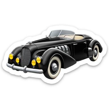  the animated 1990’s series Batmobile loosely based on 1936 cord 812 (flat square body) stealthy understated  sticker
