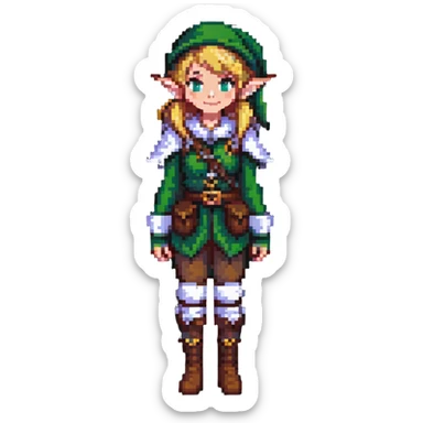 female elf adventurer sticker