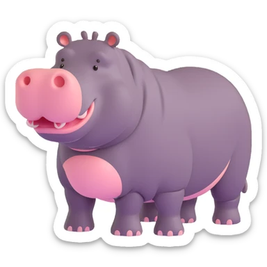 Hippo sticker