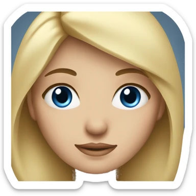 Blonde girl rolling her blue eyes sticker