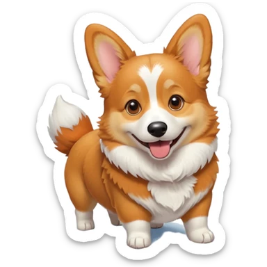 corgi in snow sticker