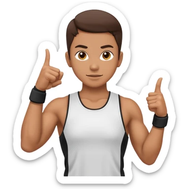 Gym trainer pointing at the camera sticker