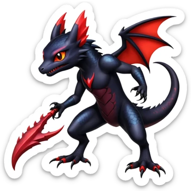 Shiny Epic Badass Gothic Noibat-Salandit-Litten-Hybrid sticker