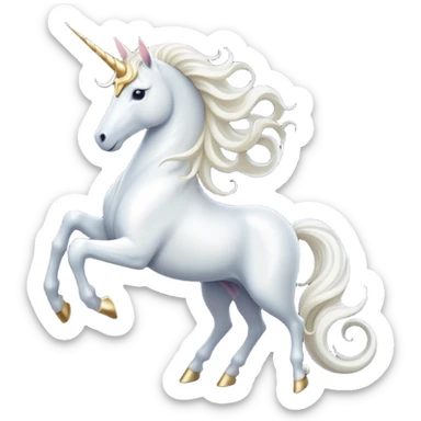 cinematic-beautiful-white-unicorn-emoji,-poised-and-regal,-with-a-slender,-ethereal-form-draped-in-a-pristine-white-color,-a-flowing-mane-and-tail,-and-a-white,-spiraled-horn-that-radiates-pure-light,-simplified-yet-sharp-and-majestic,  sticker