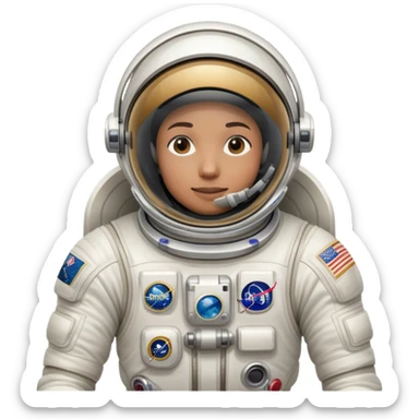 Cinematic Realistic mystery Astronaut visor down – A highly detailed depiction of an astronaut in a state-of-the-art space suit, floating weightlessly in the vast expanse of space. The reflective visor hides the face so we only see the reflection, while intricate suit details and soft lighting create an immersive sense of realism. sticker