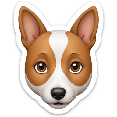 a fully white jack russell the size of a kelpie with light brown ears and a light brown patch on one eye sticker