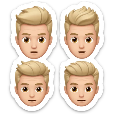 buat kan saya emoji berupa icon cowo dengan potongan quiff rapih dengan berbagai ekspresi sticker