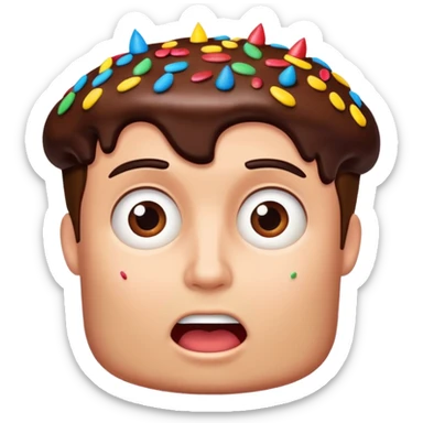 cake with a man hiding inside sticker