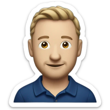 tim robinson in in a dark dark blue polo shirt with a pipes screensaver pattern on it sticker