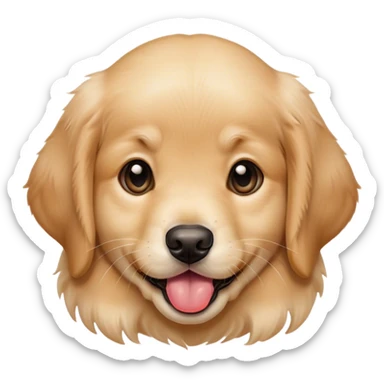 Pretty cute golden retriever puppy sticking out his tongue sticker
