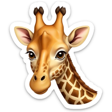 Large human ears attached to a giraffe sticker