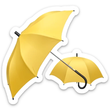 Folded Rain Umbrella yellow sticker