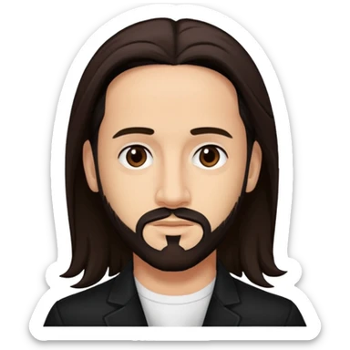 AJ McLean with dark brown long hair sticker
