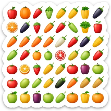 create me an image for a vertical in my super app, food vertical no human, food elements only sticker