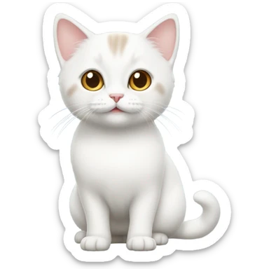 White munchkin cat standing  sticker