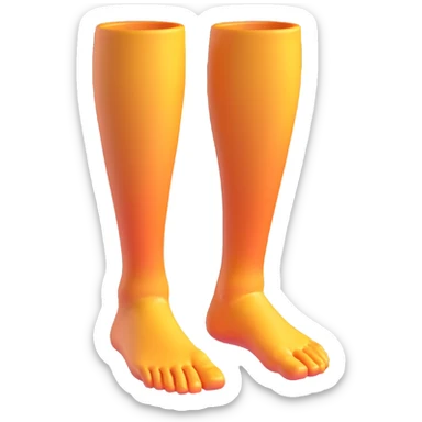 Make a leg emoji that looks exactly like the reference image, in iOS emoji style. 3D, shiny, smooth gradients, soft shadows, realistic leg and foot, classic emoji look. sticker