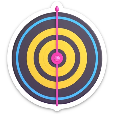 A cute bullseye target with spring pastel colors of yellow, pink and light blue sticker